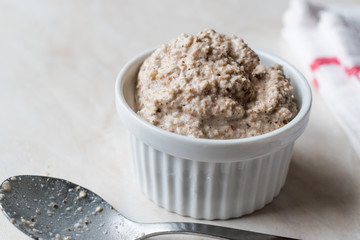 Homemade Tartar Sauce with Spoon in Round Dish