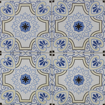abstract floral mosaic pattern, ceramic tile