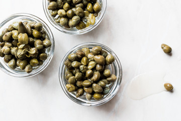 Edible Capers in Glass Bowl Ready to Eat.