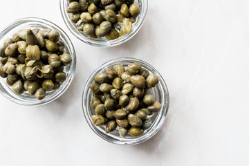 Edible Capers in Glass Bowl Ready to Eat.