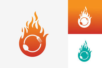 Hot Food Logo Template Design Vector, Emblem, Design Concept, Creative Symbol, Icon
