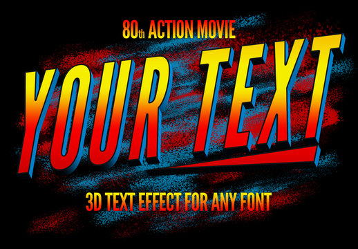 80s Action Movie Text Style