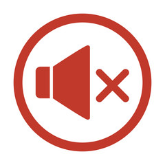 No Sound Sign on white background.