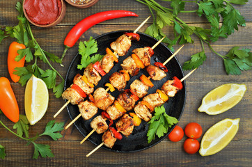 Barbecued chicken kebab