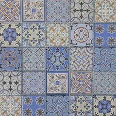 abstract floral mosaic pattern, ceramic tile