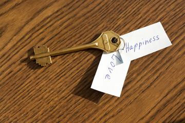 The key to happiness and love of bronze color