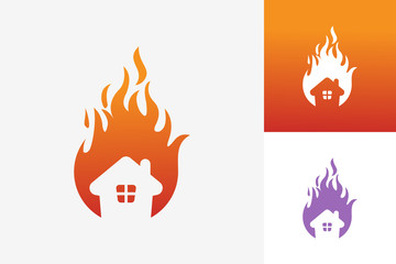 Home Fire Logo Template Design Vector, Emblem, Design Concept, Creative Symbol, Icon