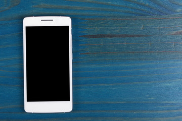 A white smartphone with black screen template