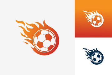 Obraz premium Soccer Fire Logo Template Design Vector, Emblem, Design Concept, Creative Symbol, Icon