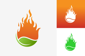 Leaf Fire Logo Template Design Vector, Emblem, Design Concept, Creative Symbol, Icon
