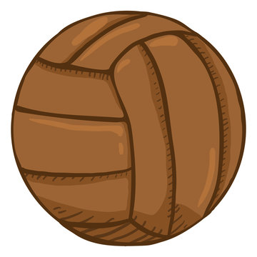 Vector Cartoon Old Fashioned Leather Volleyball Ball