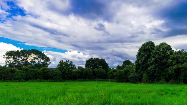 movement of clouds over Wyken Croft park Time lapse. High quality Footage