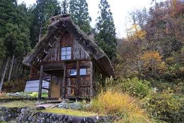 Old Japanese traditional cottage in Shirakawago Japan