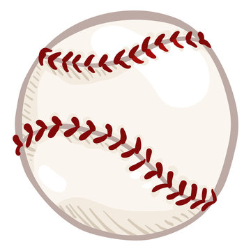 Vector White New Cartoon Ball for Baseball