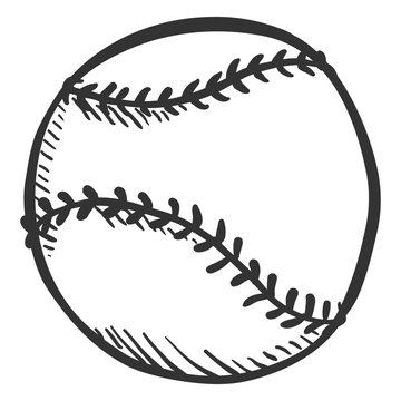 Vector Pencil Sketch Ball for Baseball