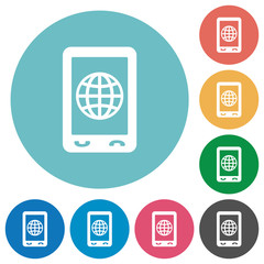 Mobile internet flat round icons