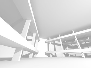 Futuristic White Architecture Design Background