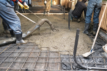 pouring concrete slab