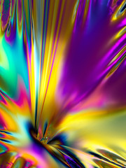 3d rendering, holographic foil, abstract rainbow background, vibrant metallic texture, fashion...