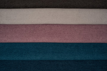 Color samples of the upholstery fabric in the assortment.