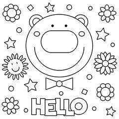 Bear. Coloring page. Vector illustration.