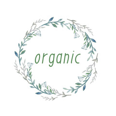 Organic. Watercolor hand drawn nature background. Illustration.