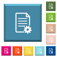 Document setup white icons on edged square buttons