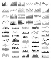 Diagrams Collection Silhouette Vector Illustration