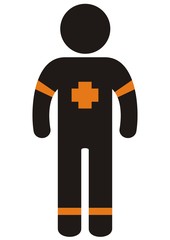 physician figure, black vector icon, silhouette
