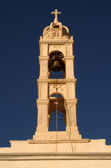 Bell tower at Pyrgos village, Tinos island, Cyclades, Greece.