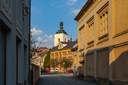 Street of old town. Turnov, Czech Republic.