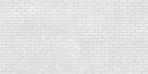 Fotobehang Baksteen textuur muur Witte bakstenen muur naadloze textuur