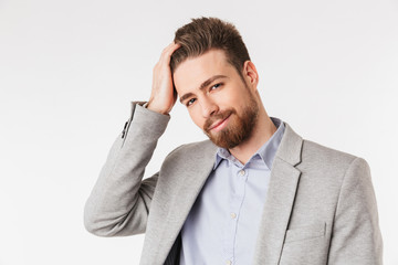 Portrait of a charming young man wearing jacket