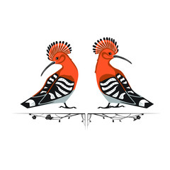 Two hoopoes and floral ornament