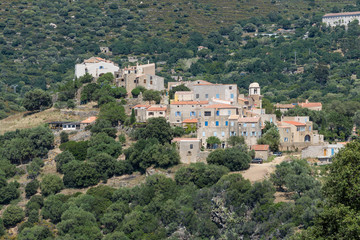 Fototapeta na wymiar Bergdorf Pigna auf der Insel Korsika#