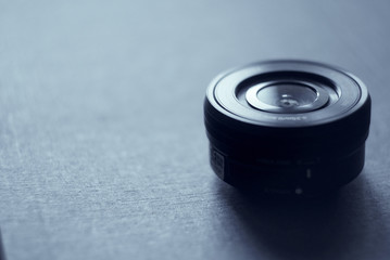 black lens closeup focus