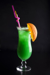 fresh modern coctail on the black background