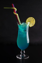fresh modern coctail on the black background