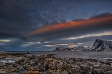 Fototapeta na wymiar Coastal scene from the Lofoten islands