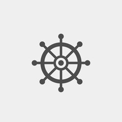 Helm flat vector icon. Rudder flat vector icon. Sea flat vector icon