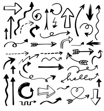 Collection of Hand Drawn Arrows - Doodles