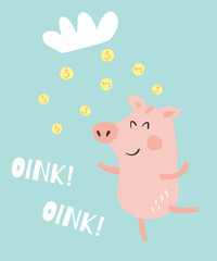 Fototapeta premium pig money