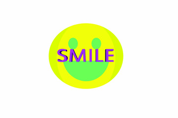 A smiling face of yellow and green