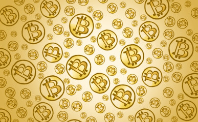 Bitcoin, background of crypto currency, illustration
