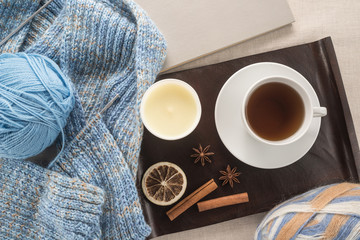 Still life details in home interior of living room  
