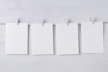 Four empty wotercolor paper cards