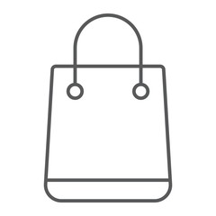 Shopping bag thin line icon, e commerce and marketing, gift sign vector graphics, a linear pattern on a white background, eps 10.