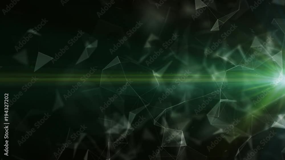 Aufkleber 3d abstract technology with intersections and particles. network of lines with sphere shape. lens fl
