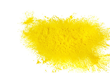 Yellow toner on white background