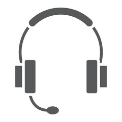 Tech support glyph icon, e commerce and marketing, headset sign vector graphics, a solid pattern on a white background, eps 10.